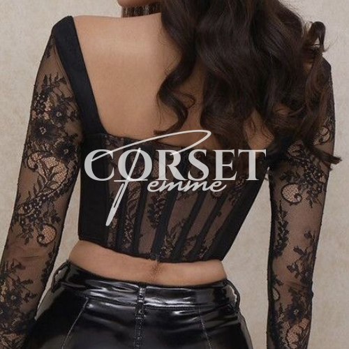 Corset Femme | Le Corset Top Noir en Dentelle Pour Une Tenue Chic