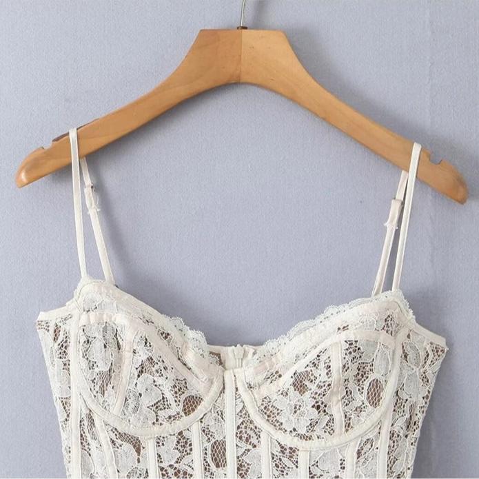 Robe Corset Moderne Coupe Courte Blanc
