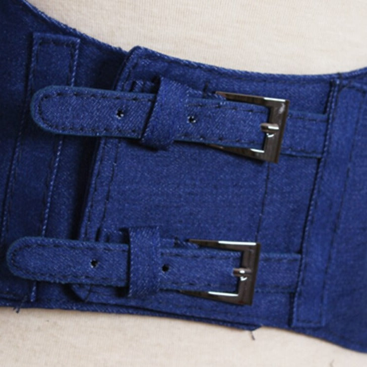 Corset en Jean Foncé Underbust, bustier en jean pour femme