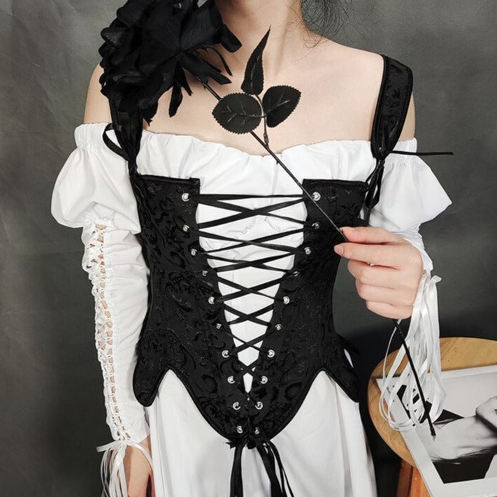Corset à Lacet Noir Ancien, corset laçage noir