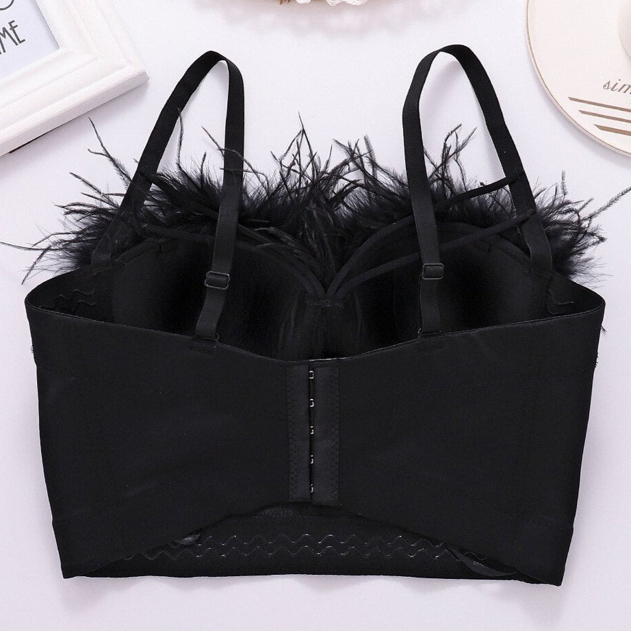 Bustier Plume Noir, bustier femme