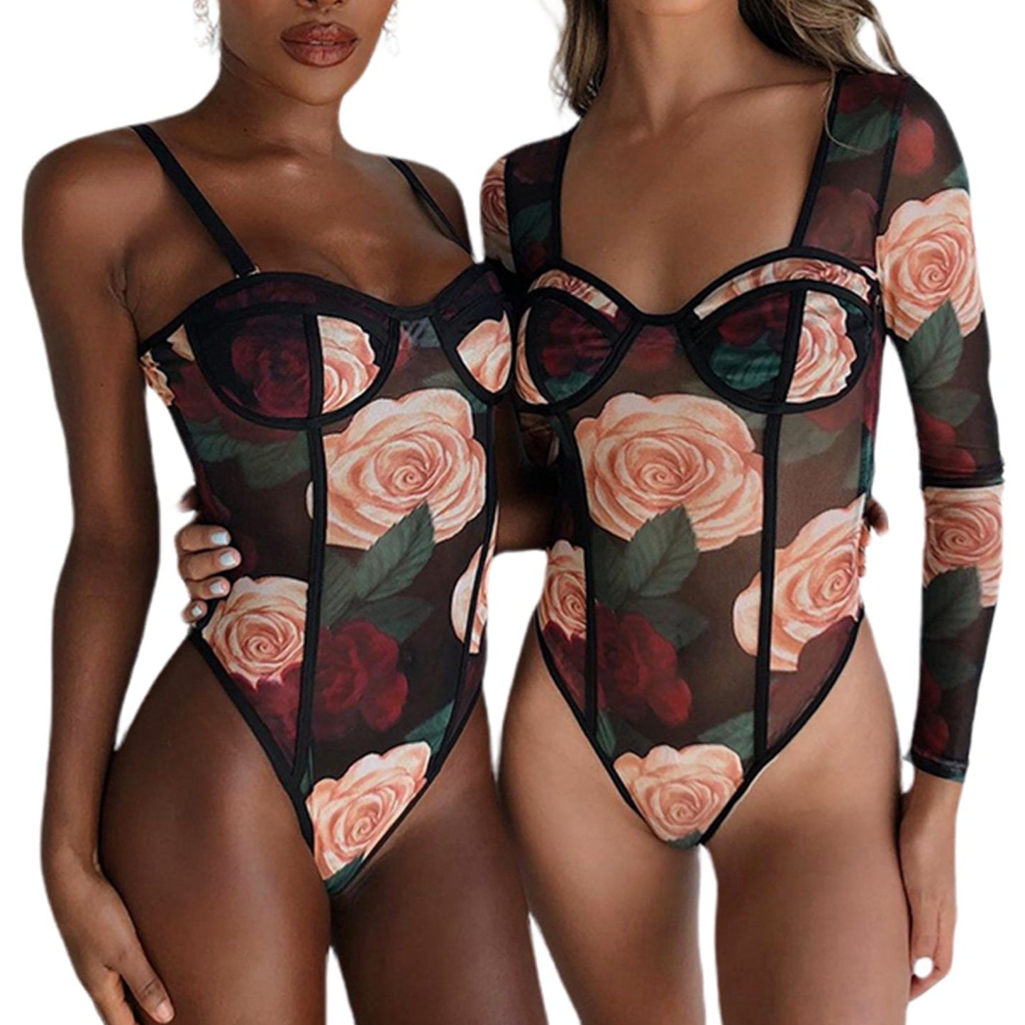 Top Corset Fleuri Pour Femme Natalia (Body), corset top long