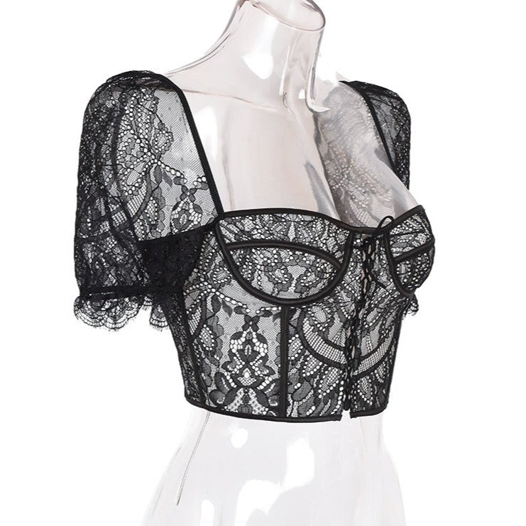 Corset Sexy En Dentelle Brodée Natasha, corset femme western