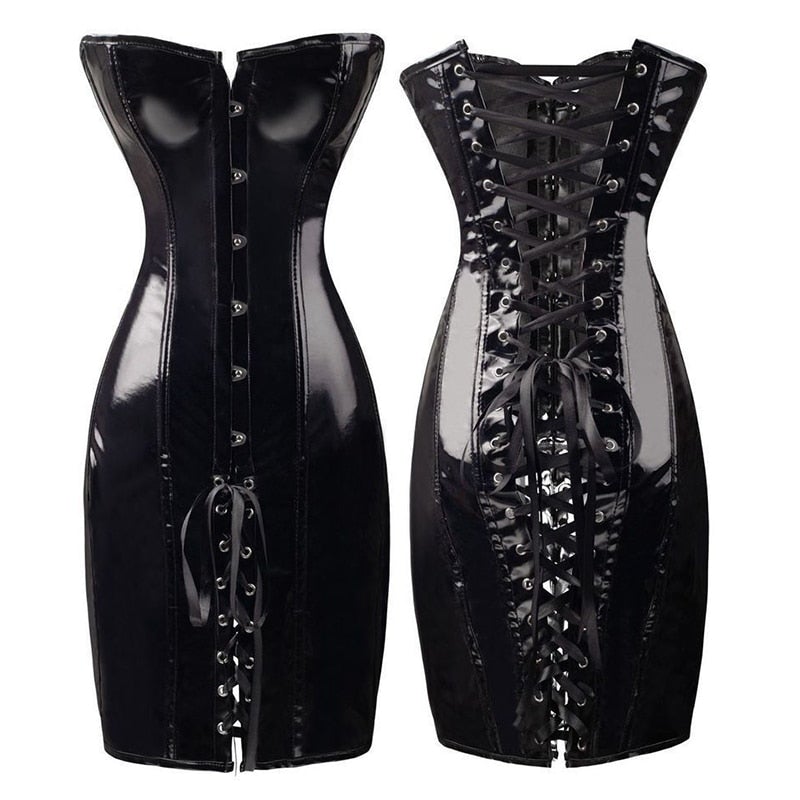 Robe Corset En Latex Noir Jamela, corset latex colombia