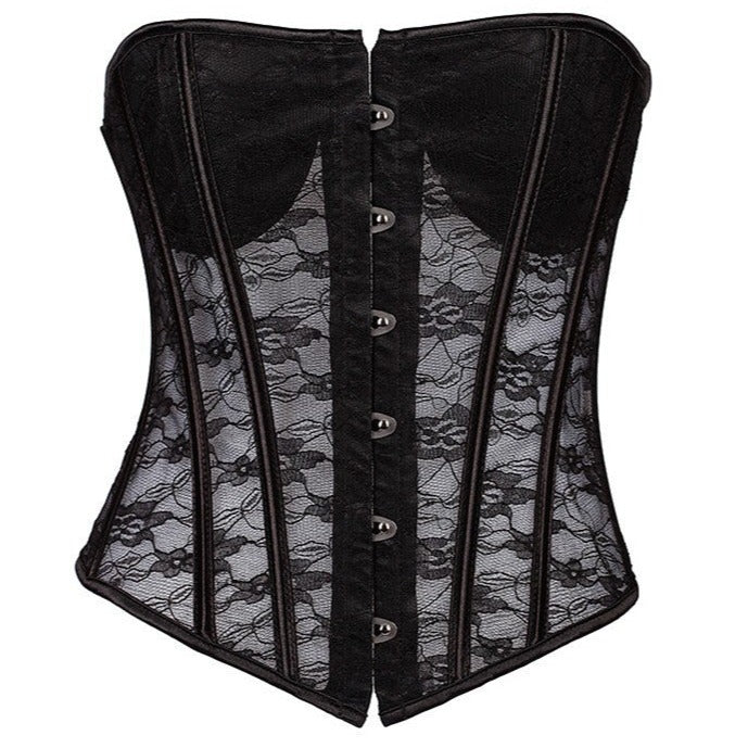 Corset Sexy Transparent en Dentelle Adelina, images corset femme