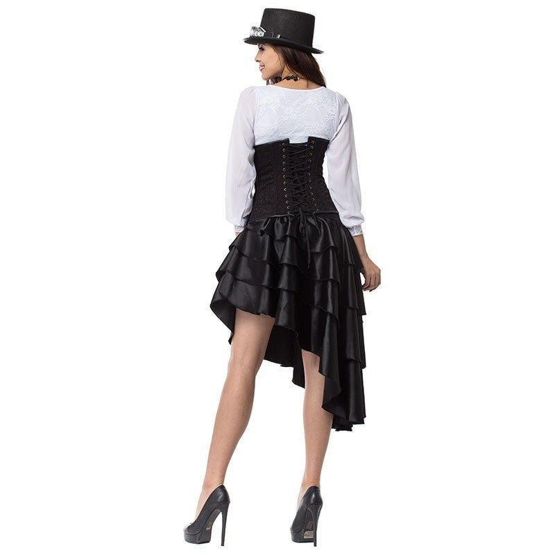 Corset Steampunk Underbust Grande Taille Genevieve, corset steampunk marron