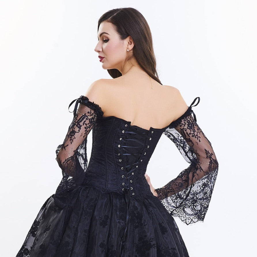 Corset Gothique Manches Longues En Dentelle Alaina, corset ancien