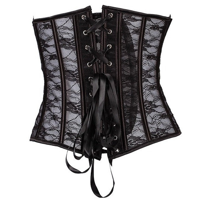 Corset Sexy Transparent en Dentelle Adelina, corset femme rabat