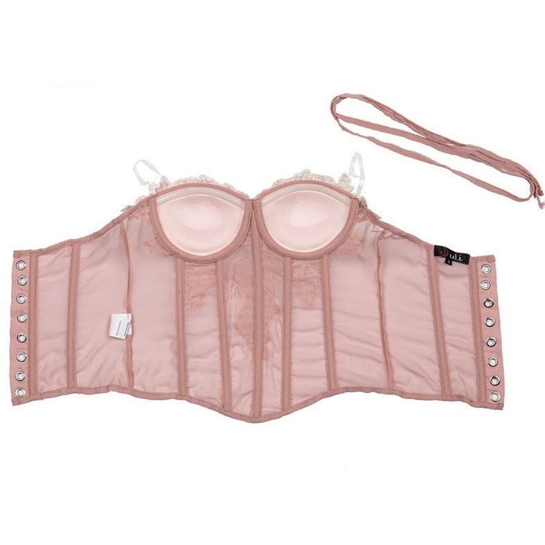 Corset Sexy Transparent Et Floral Frankie, corset femme dentelle
