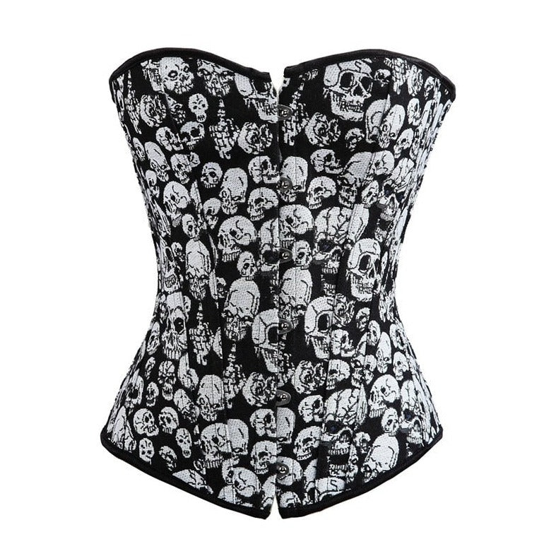 Corset Gothique Bustier Tête De Mort Dayana, corset style gothique