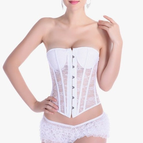 Corset Sexy Transparent en Dentelle Adelina