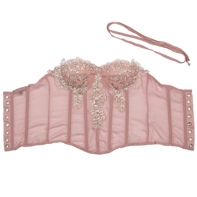 Corset Sexy Transparent Et Floral Frankie, corset femme push up