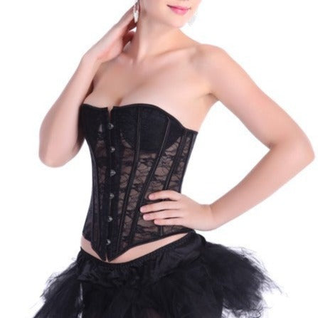Corset Sexy Transparent en Dentelle Adelina, corset femme apres accouchement