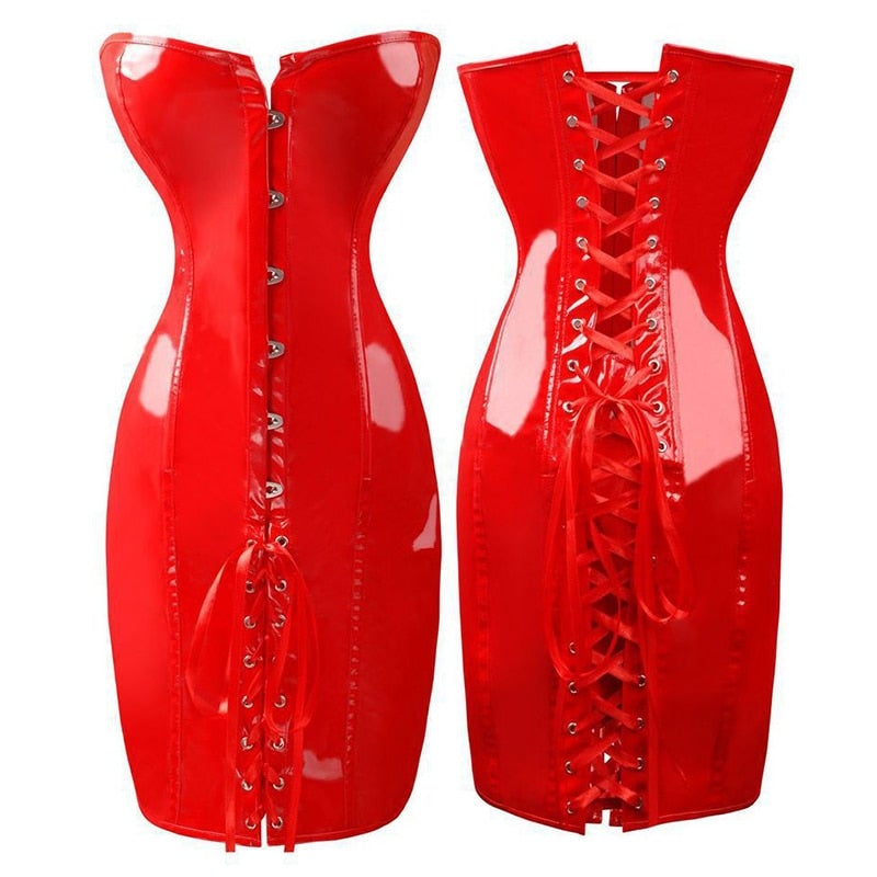 Robe Corset En Latex Rouge Esme, corset minceur latex colombie