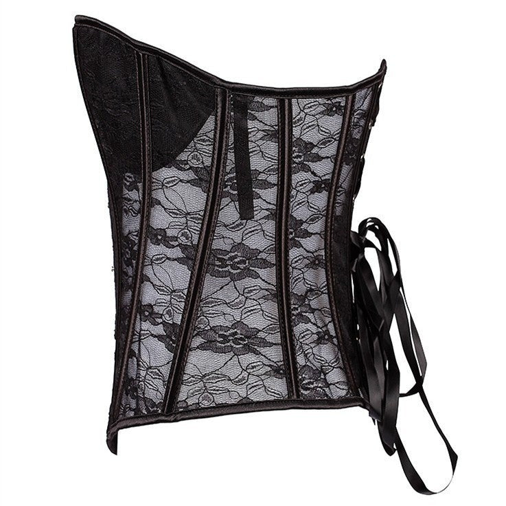 Corset Sexy Transparent en Dentelle Adelina, corset femme deguisement