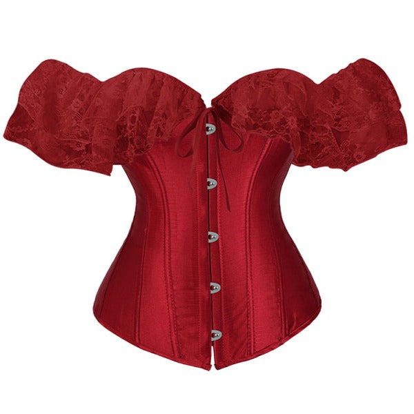 Corset Gothique Manches Courtes En Dentelle Harley