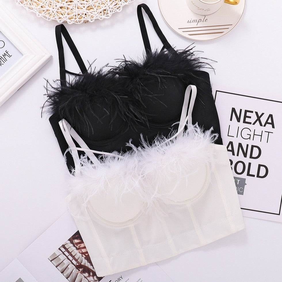 Bustier Plume Noir, bustier soirée