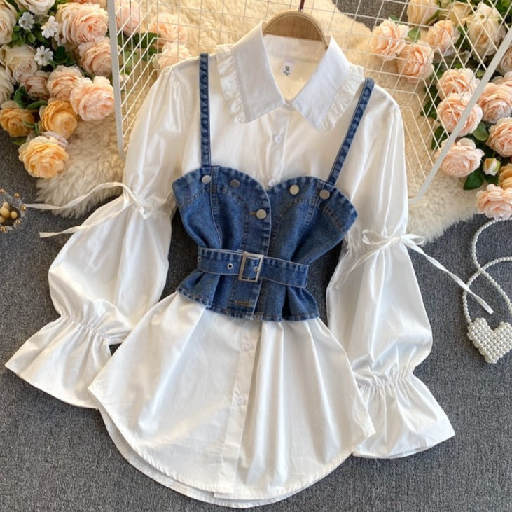 En Jean Top Bustier Corset Femme Top Vintage Bustier Jeans Denim