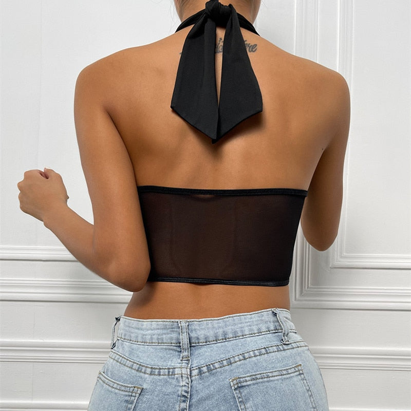 Corset Crop Top Élégant Noir, top corset vert