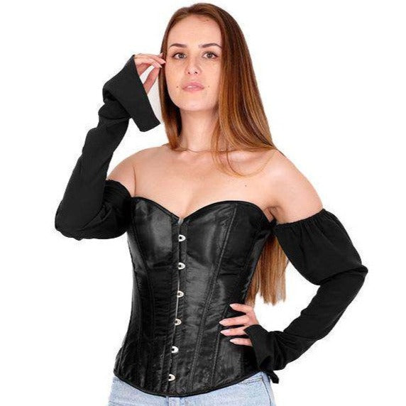 Top Corset Bustier Manche Longue Noir