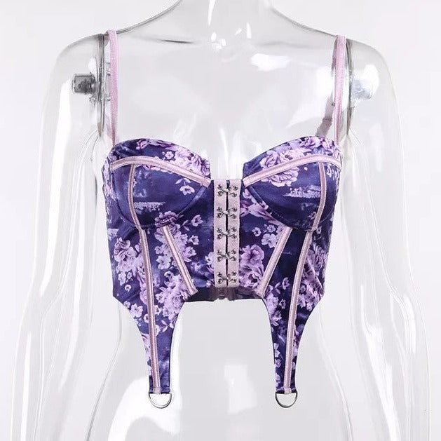 Corset Sexy Floral à Fines Bretelles Clara, corset femme habillé