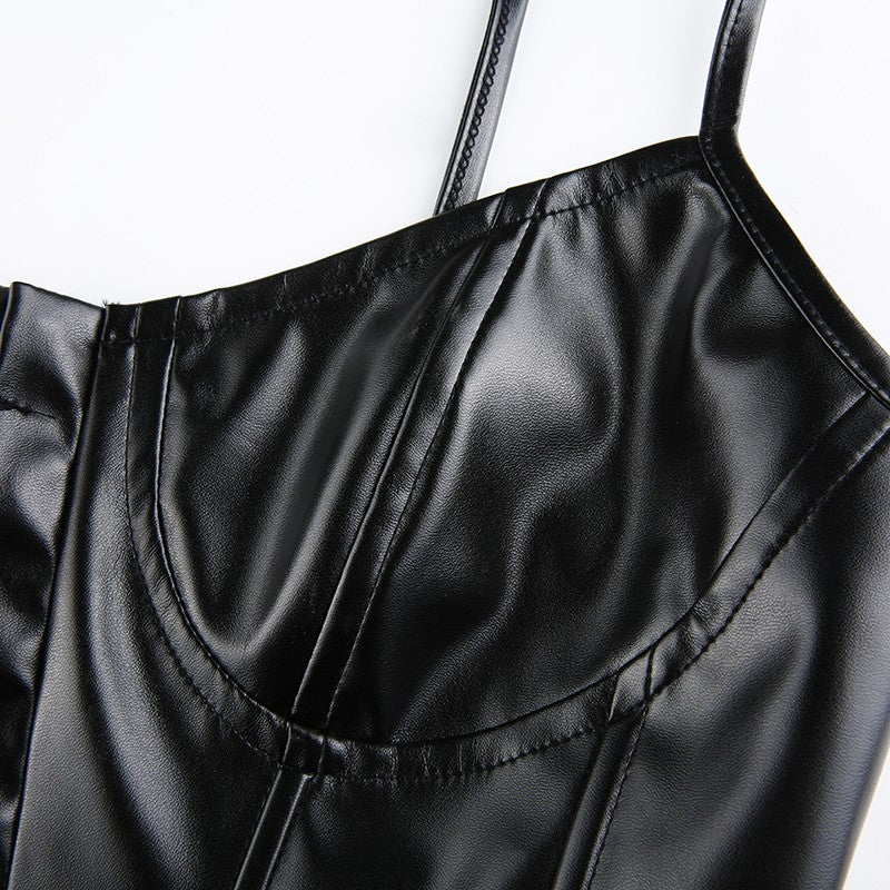 Corset Sexy En Latex Noir Skye, corset en latex
