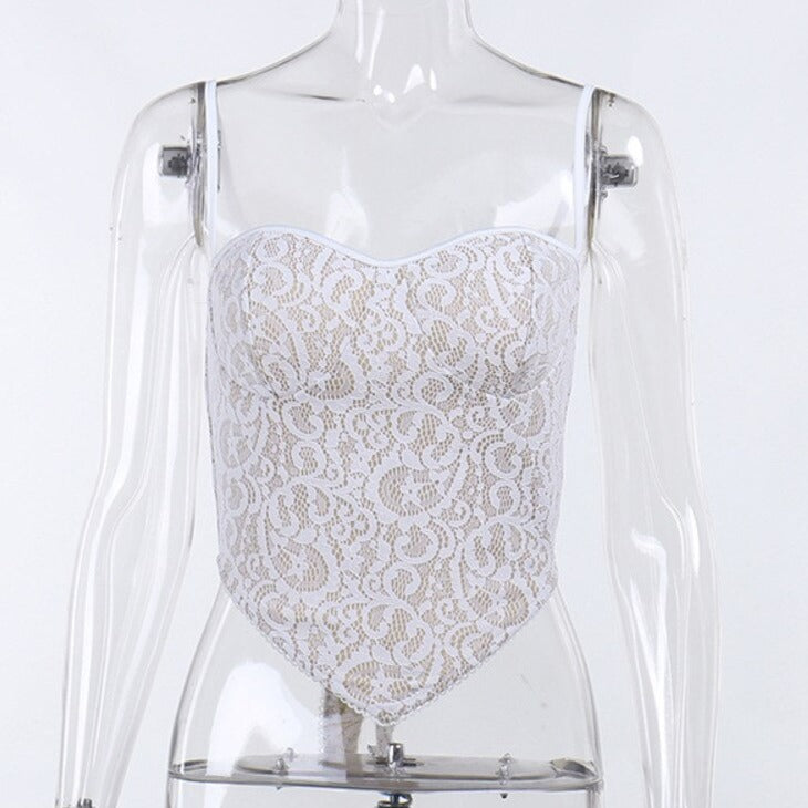 Top Bustier Dentelle Femme (Crème), bustier corset dentelle