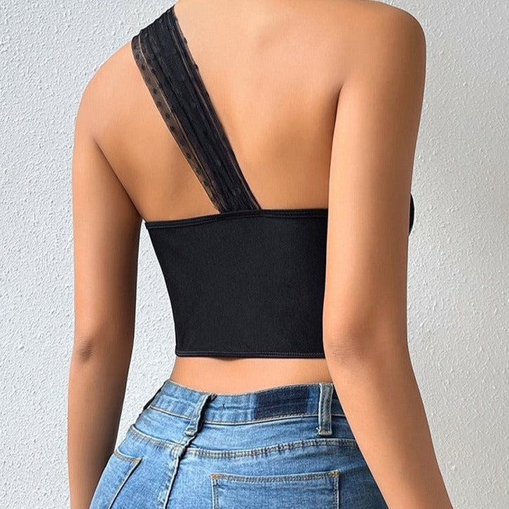 Bustier Noir Drapé, crop top noir