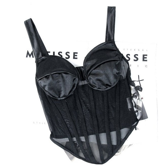 Corset Sexy et Transparent Noir (Balconnet)