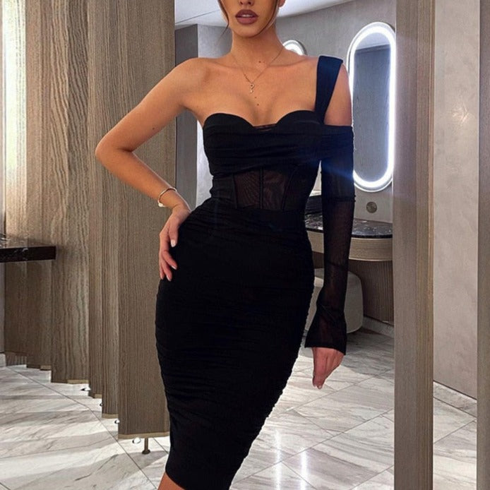 Robe Corset Chic Et Moulante Noire, robe de mariee a corset