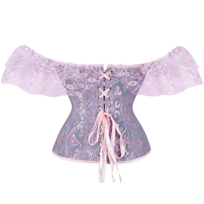 Corset Gothique Manches Courtes En Dentelle Alessia, corset victorien