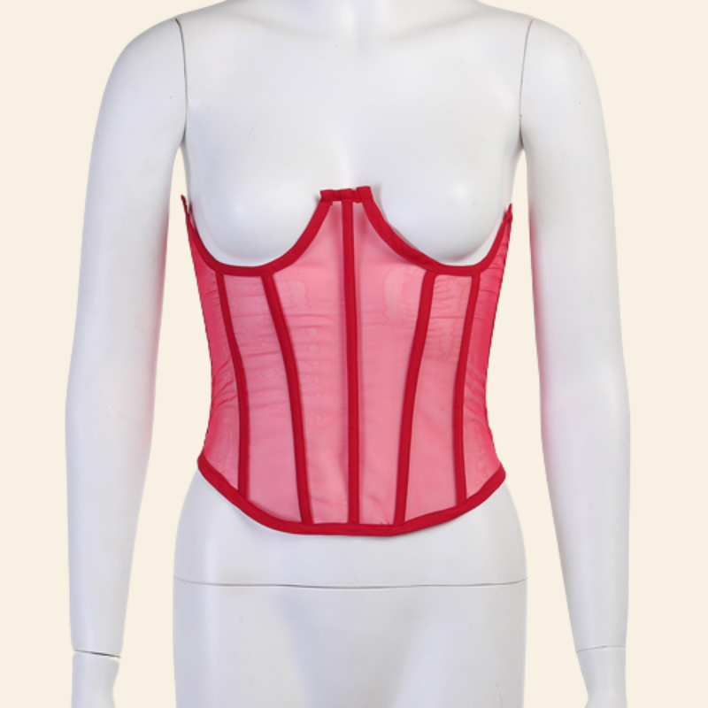 Corset Ceinture Underbust Serre-Taille Rouge
