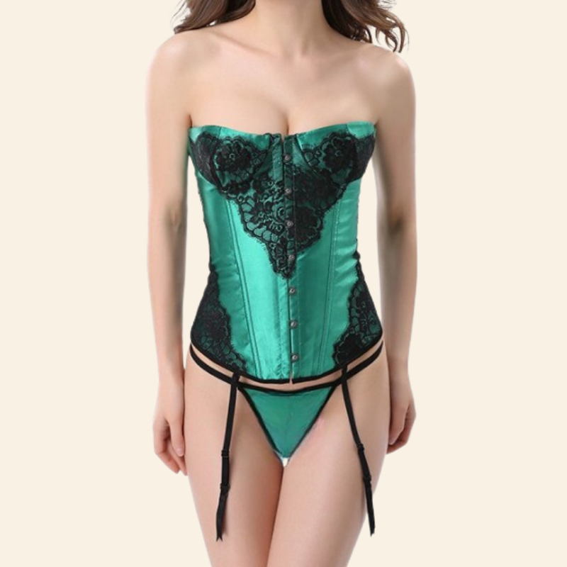Corset Bustier Dentelle Avec Porte-Jarretelles Elsie, corset porte-jarretelles