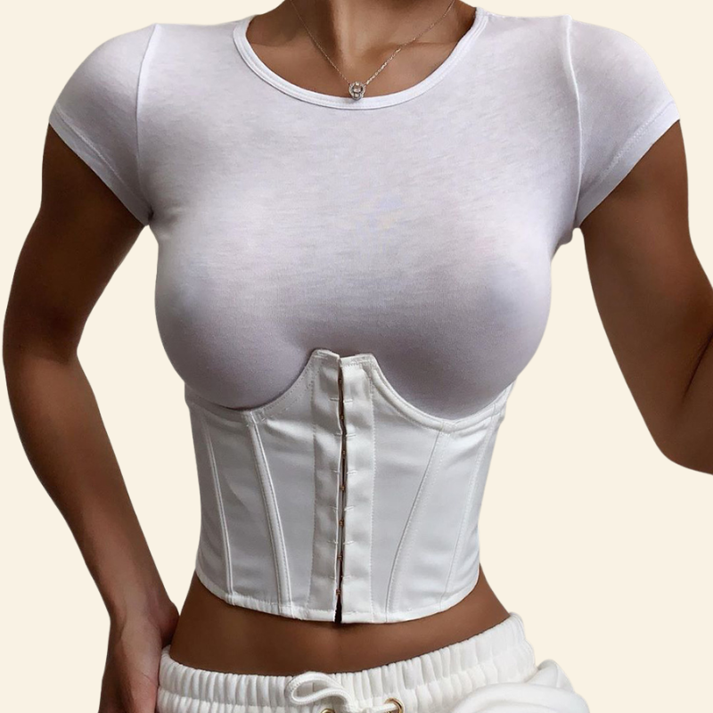 Corset Ceinture Underbust Push-Up Carolina, corset blanc sous-poitrine