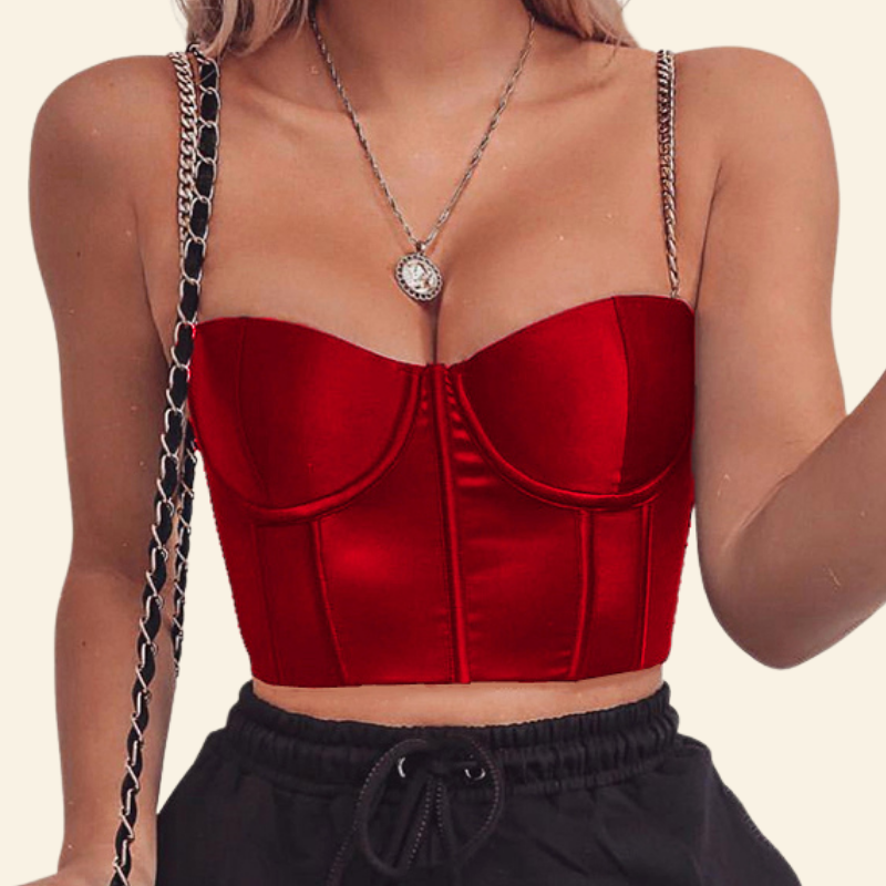 Top Corset Elegant Kenna, top corset gris