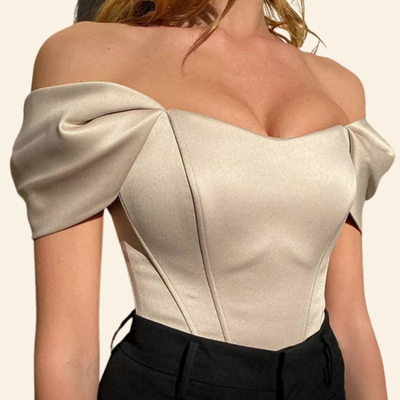 Top Corset Femme Audrey, top corset noir dentelle