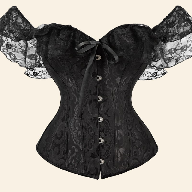 Corset Gothique Manches Courtes En Dentelle Braylee, corset gothique cuir