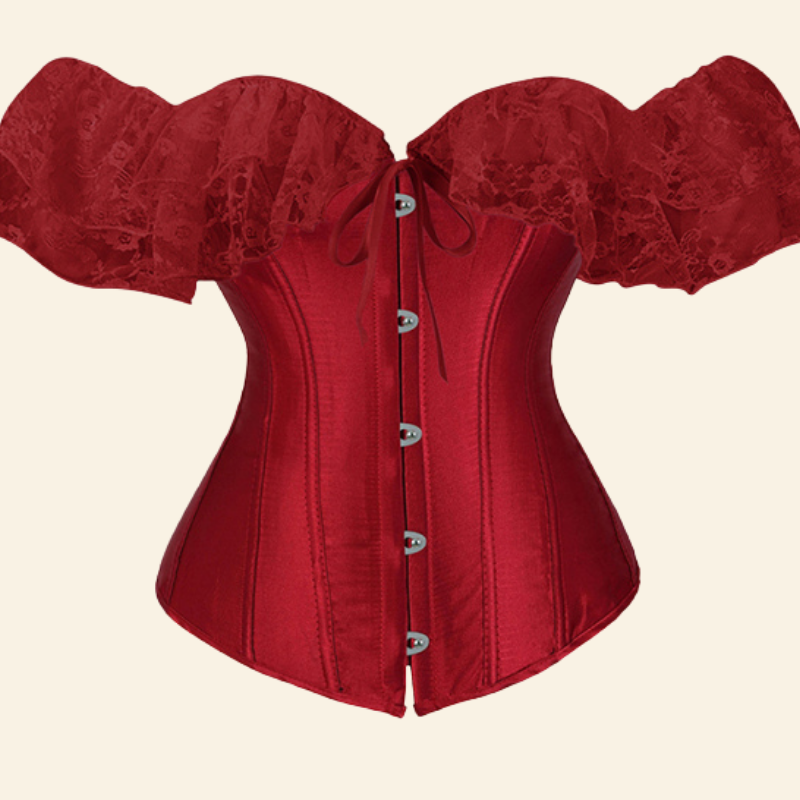 Corset Gothique Manches Courtes En Dentelle Harley, corset gothique bretelles