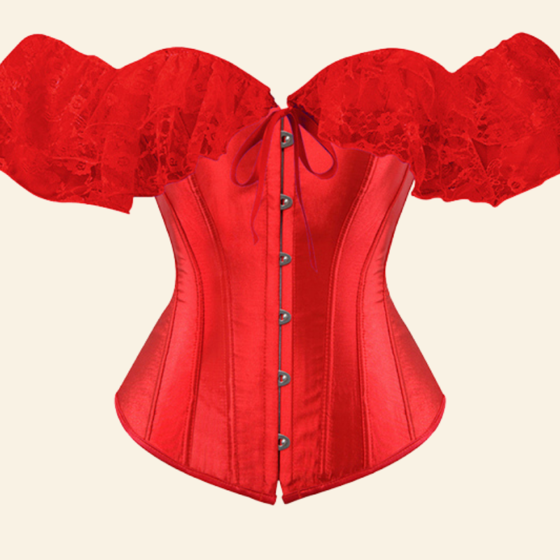 Corset Gothique Manches Courtes En Dentelle Rowan, corset gothique