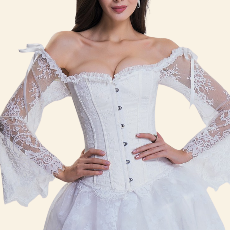 Corset Gothique Manches Longues En Dentelle Genesis, corset gothique dentelle