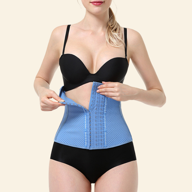 Corset Minceur Invisible en Latex Bleu Corset Femme.Fr
