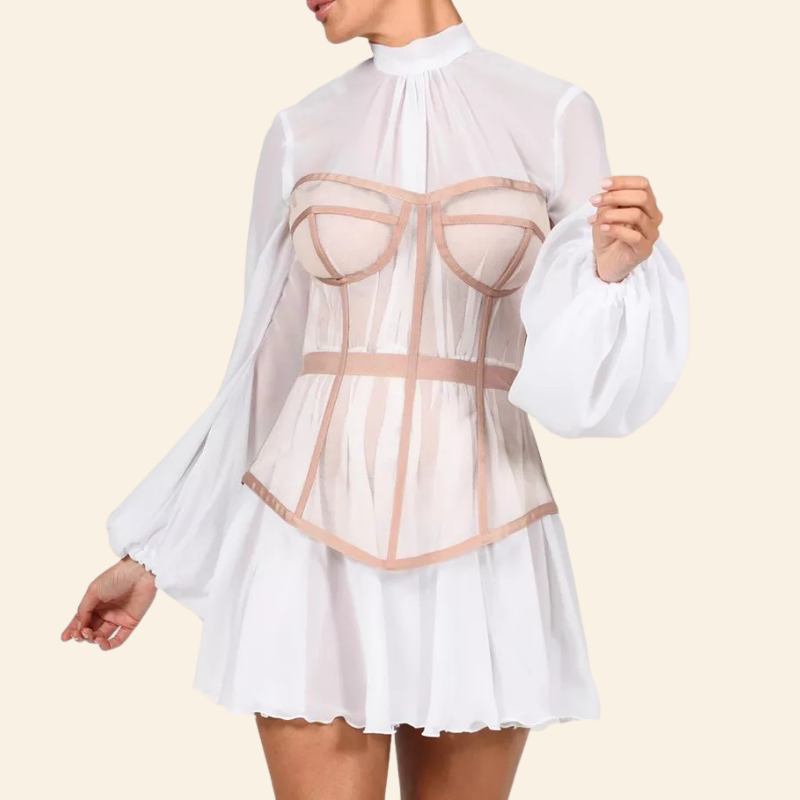 Robe Corset Moderne Coupe Courte Frances, robe effet corset