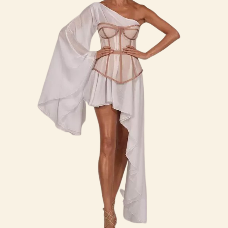 Robe Chic Avec Corset Integre Raven, robe corset satin