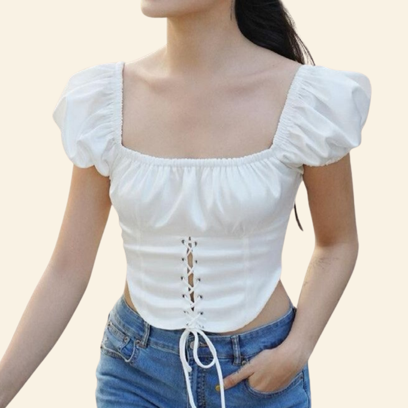 Top Corset Manches Courtes Bouffantes Elyse