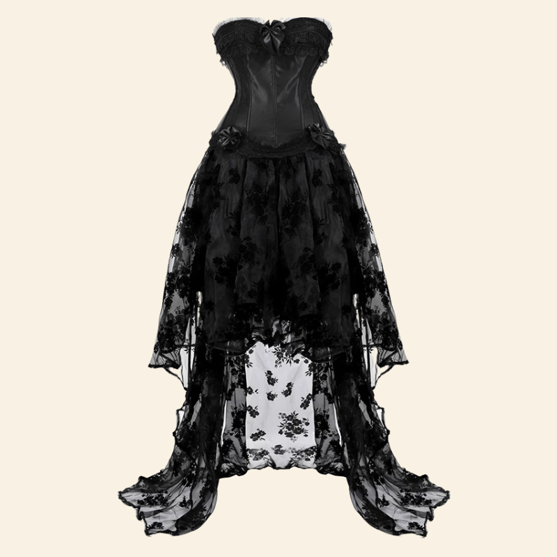 Robe Corset Bustier Noir Style Gothique Nancy / robe courte cocktail