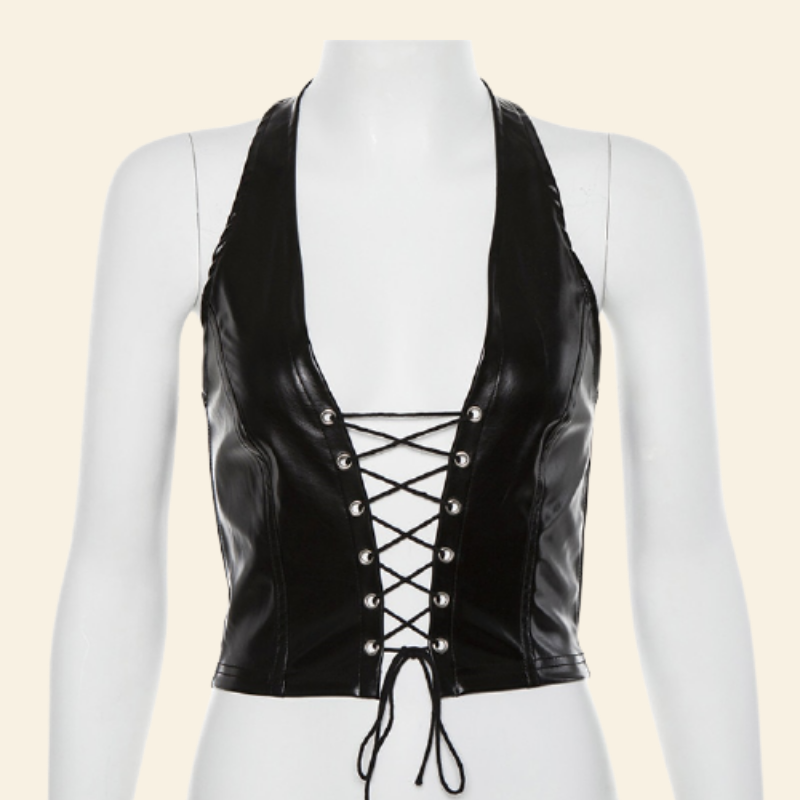 Corset Sexy En Latex Façon Camisole Halo, corset underbust latex