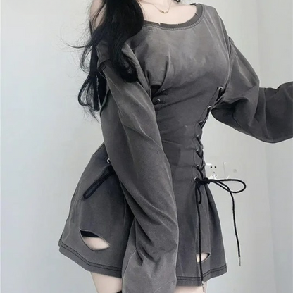 Robe Pull Avec Corset Gothique