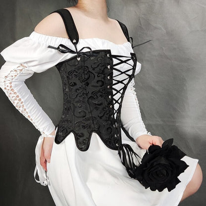 Corset à Lacet Noir Ancien, corset gothique de collection