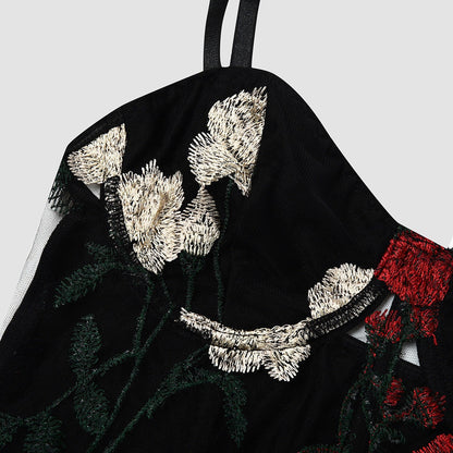 Corset Fleuri Femme Noir Transparent, corset bustier femme