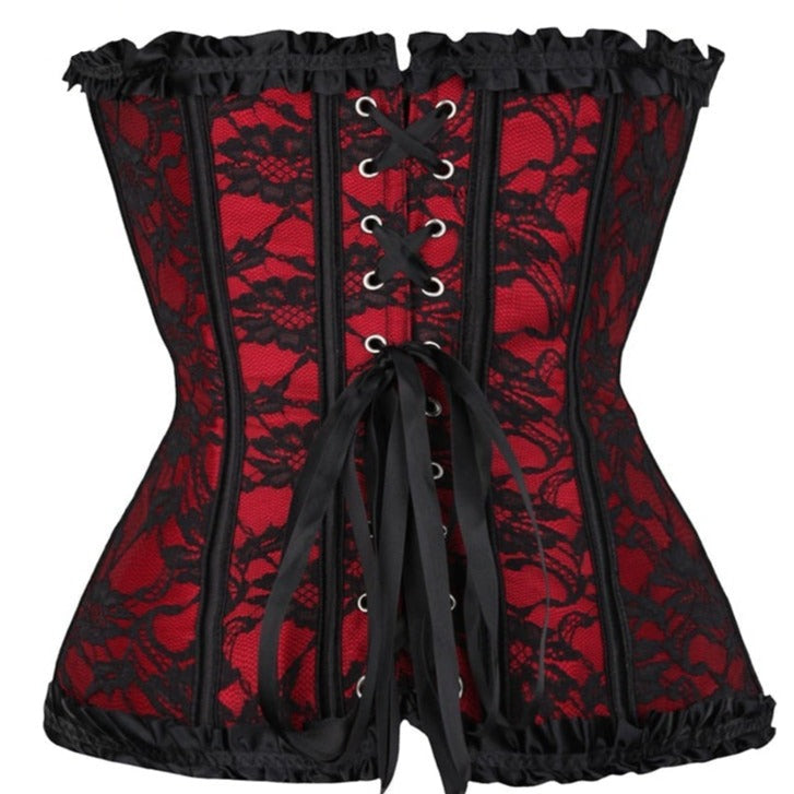 Corset Gothique Bustier En Dentelle Royalty,  ensemble corset jupe gothique